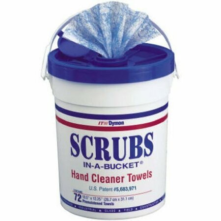 DYMON Scrubs Hand Cleaner Towels 72 Count Bucket Citrus Scent, 6PK 42272